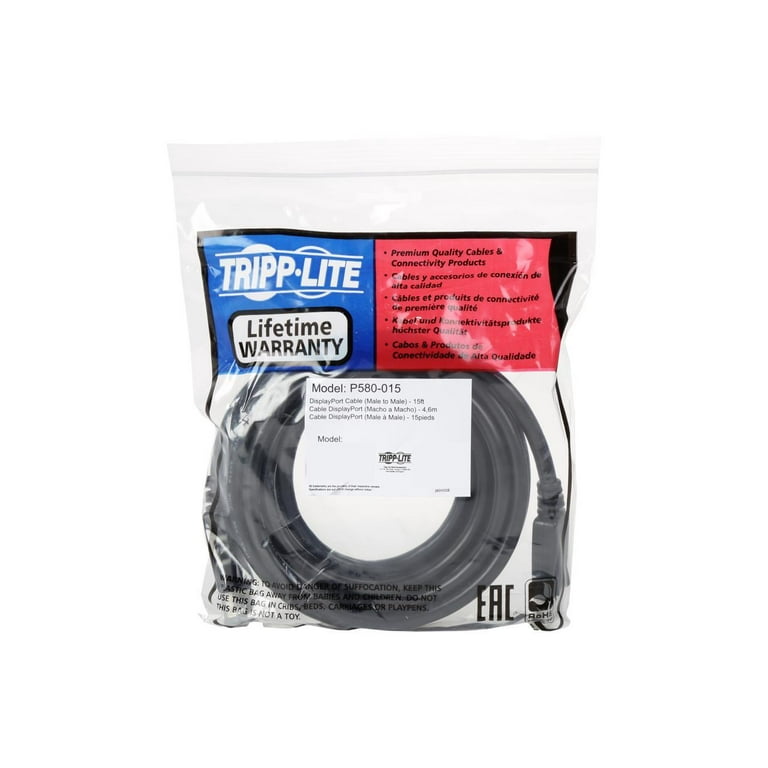  Tripp Lite DisplayPort Cable with Latches (M/M), DP to