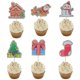 thumbnail image 4 of Mini pastel navideño Maffin Cup Cake Plug-in Tarjeta navideña Árbol de Navidad Muñeco de nieve Tarjeta Decoración para hornear, 4 of 6