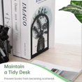 thumbnail image 3 of 2 Pack Black Iron Bookends Vase Shape Heavy Duty with AntiSlip Pads for Home Office, 3 of 5
