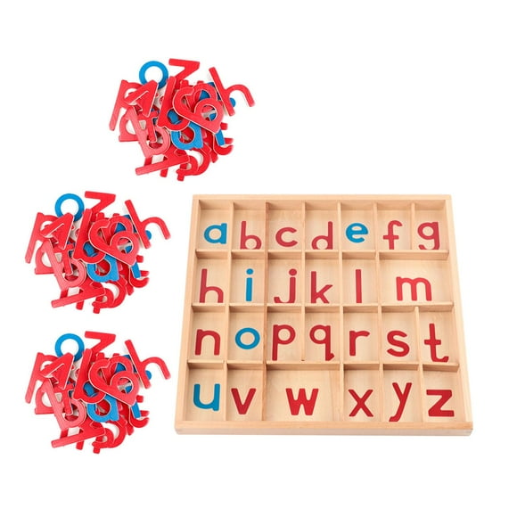 Educational Moving Alphabet Letter Game, Sorting Stacking Toys, Wooden Language 3 set Alphabet