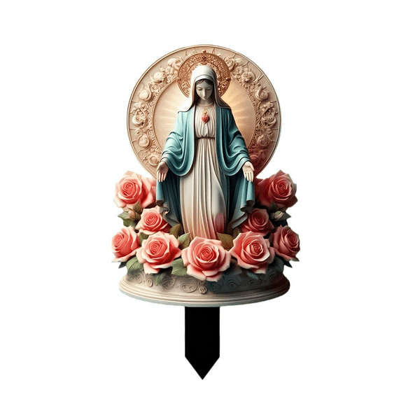 SgJHXb Virgin Mary Garden Stake Outdoor Acrylic Decorative Garden Stakes Virgin Mary Garden Ornament Mary Stake For Garden Yard Porch Outside
