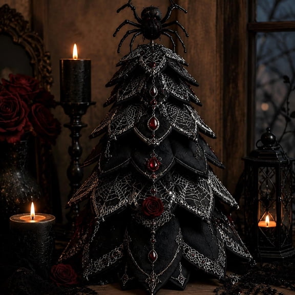 DIY Halloween Quilted Fabric Tree Kit 3D Patchwork Seasonal Décor Craft, Includes Materials & Instructions for Beginners, One Size