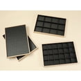 thumbnail image 6 of Unique Bargains Set of 2 PU Leather Jewelry Boxes Organizer Trays with Removable Dividers Black Flat Tray, 6 of 6