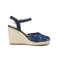 thumbnail image 3 of BLISSFUL STEP Women's Espadrille Platform Closed Toe Lace Wedge Heel Sandals Navy Blue 9, 3 of 6