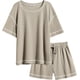 thumbnail image 3 of Ekouaer Women Pajama Sets Waffle Knit Lounge Set 2 Piece Sets Outfit Loungewear Matching Set With Pockets, 3 of 5