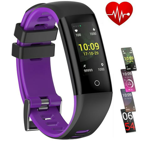 Fitness Tracker Watch Waterproof With Heart Rate Monitor, Activity Tracker Smart Band w/ Blood Pressure,HD Screen,Step Counter,Sleep Monitor,GPS Tracker For Women Men Children iphone Android
