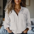thumbnail image 2 of ManxiVoo Womens Spring Summer Long Sleeve Shirt Breathable Loose Fit Top for Casual and Office Wear L Size White, 2 of 9