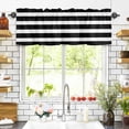thumbnail image 3 of White Black Striped Valances for Windows Simple Stripes Background Rod Pocket Curtain Valance Window Treatment Short Curtains for Kitchen Living Room, 54"x18", 3 of 5