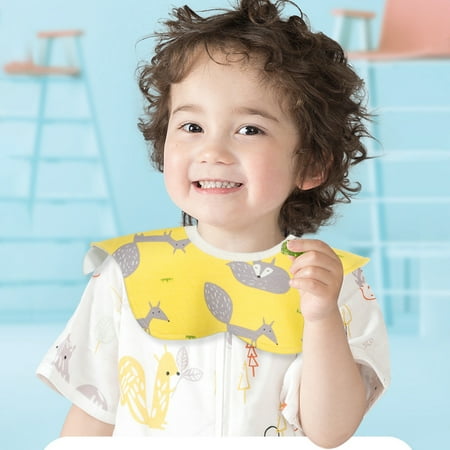 

harmtty Baby Saliva Towel Waterproof Skin-friendly 360 Degree Rotatable Soft Infant Bib for Toddlers Brown