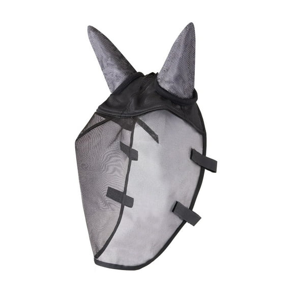 HORZE Easy-Attach Bridle Insect and Fly Mask with Ear and Eye Protection - Black - XS