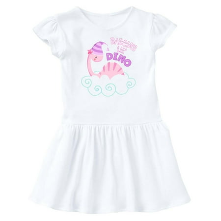 

Inktastic Babcia s Lil Dino with Cute Pink Baby Dinosaur Gift Baby Girl Dress