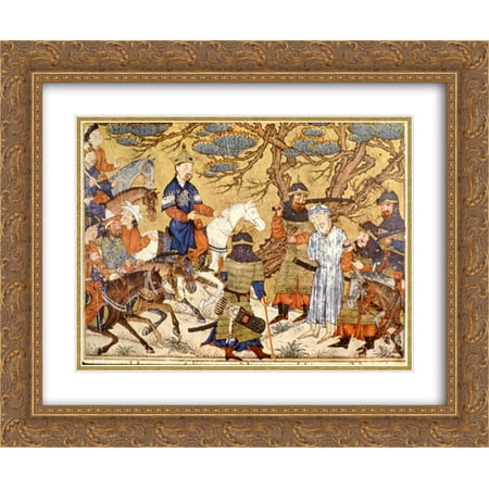 Ahmad Musa 2x Matted 24x20 Gold Ornate Framed Art Print 'Ardashir captures Ardawan'
