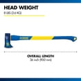 thumbnail image 4 of 8 lb Wood Splitting Maul with 36-Inch Fiberglass Handle - Forged Head Hardened to 50–55 HRC, Heavy-Duty Log Splitter, Model #62374, 4 of 5