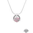 thumbnail image 2 of Delight Jewelry Silvertone Believe Banner on Pink Crystal Heart Miracles Ring Charm Necklace, 18", 2 of 4