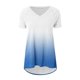 thumbnail image 4 of Mujeres de Manga Larga Superior, Estampado Corto Delantero Larga Espalda Raglan Cuello en V Camiseta de Manga Corta, Casual, 4 of 9