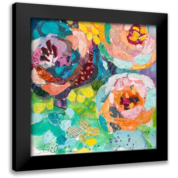St. Hilaire, Elizabeth 12x12 Black Modern Framed Museum Art Print Titled - Bold Blooms I