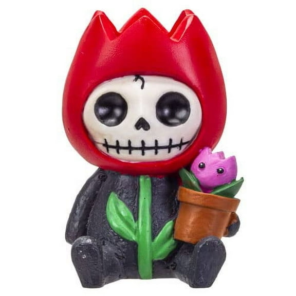 Pacific Trading Furrybones Tully Skeleton in Flower Costume Figurine