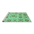 thumbnail image 2 of Ahgly Company Machine Washable Indoor Rectangle Abstract Turquoise Blue Modern Area Rugs, 5' x 8', 2 of 4