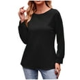 thumbnail image 2 of Patlollav Pntutb Womens Blouses,Ladies Casual Solid Color Long Sleeve Shirts, 2 of 7