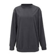 thumbnail image 4 of VISALY Pullover Crewneck Sweatshirt Tunic Sweatshirt Autumn Winter Casual Sport Solid Pullover Tops Long Sleeve Crewneck Oversized Sweatshirts Comfy Sweaters Sweatshirt Thick Sweatshirts Grey Xl, 4 of 9