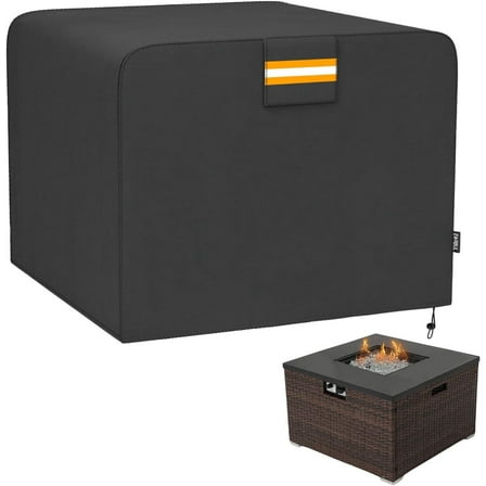 Heavy Duty 420D Square Fire Pit Cover for 28-32 Inch Fire Pit Table, Waterproof