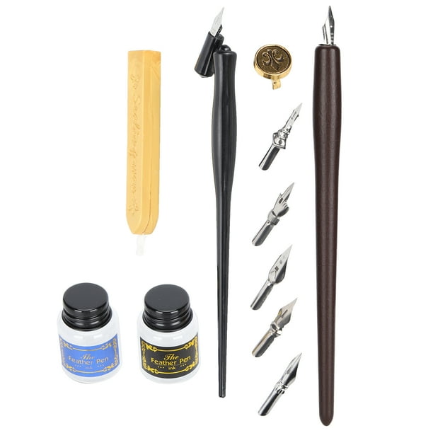 Mango de madera para estudiantes pluma de caligrafia tinta para escribir plumillas juego de herramientas de caligrafia para principiantes2 Walmart en linea