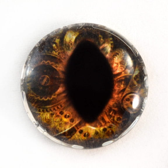 Steampunk Brown Dragon or Cat Glass Eyes