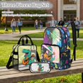 thumbnail image 2 of Kuiaobaty Guitar Dinosaur Print Clear Backpack for Kids Boys Roomy Transparent Bookbag and Lunch Bag Set Heavy Duty Clear Backpack with Pencil Case for School, 2 of 5