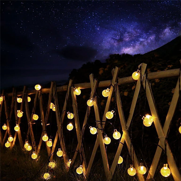21Ft 30 LED Solar Fairy String Lights, Outdoor Pathway Landscape Night Lights  Garden Crystal Ball Decorative Wall Lights Waterproof for Home Garden,  Patio, Yard, Home Decoration 