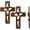 2Set-A, variant on Hand-Carved Intertwined Hearts Wooden Cross, Marriage Cross for Wall, Handmade Coffee Brown Wood Wall Hanging, Christian Marriage & Wedding Gift