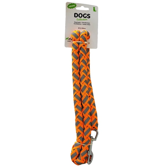 Neon Orange Dog Leash For Large Breeds 48 Inches Long Walking Pet New