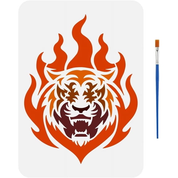 Plastic 1 pc Plastic Hollow Out Drawing Painting Stencils Templates for Painting on Scrapbook Fabric Tiles Floor Furniture Wood Tiger 29.7x21cm