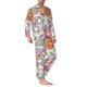 thumbnail image 2 of Fotbe Skull and Flowers Pijama de Hombre con Estampado de Manga Larga, Conjunto de 2 Piezas, Ropa de Dormir Suave y Cómoda con Bolsillos-Large, 2 of 7