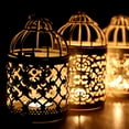 thumbnail image 7 of SPRING PARK Decorative Candle Lanterns,Small Metal Birdcage Candle Holders, Hanging Tealight,Vintage Centerpieces for Wedding Party, 7 of 7