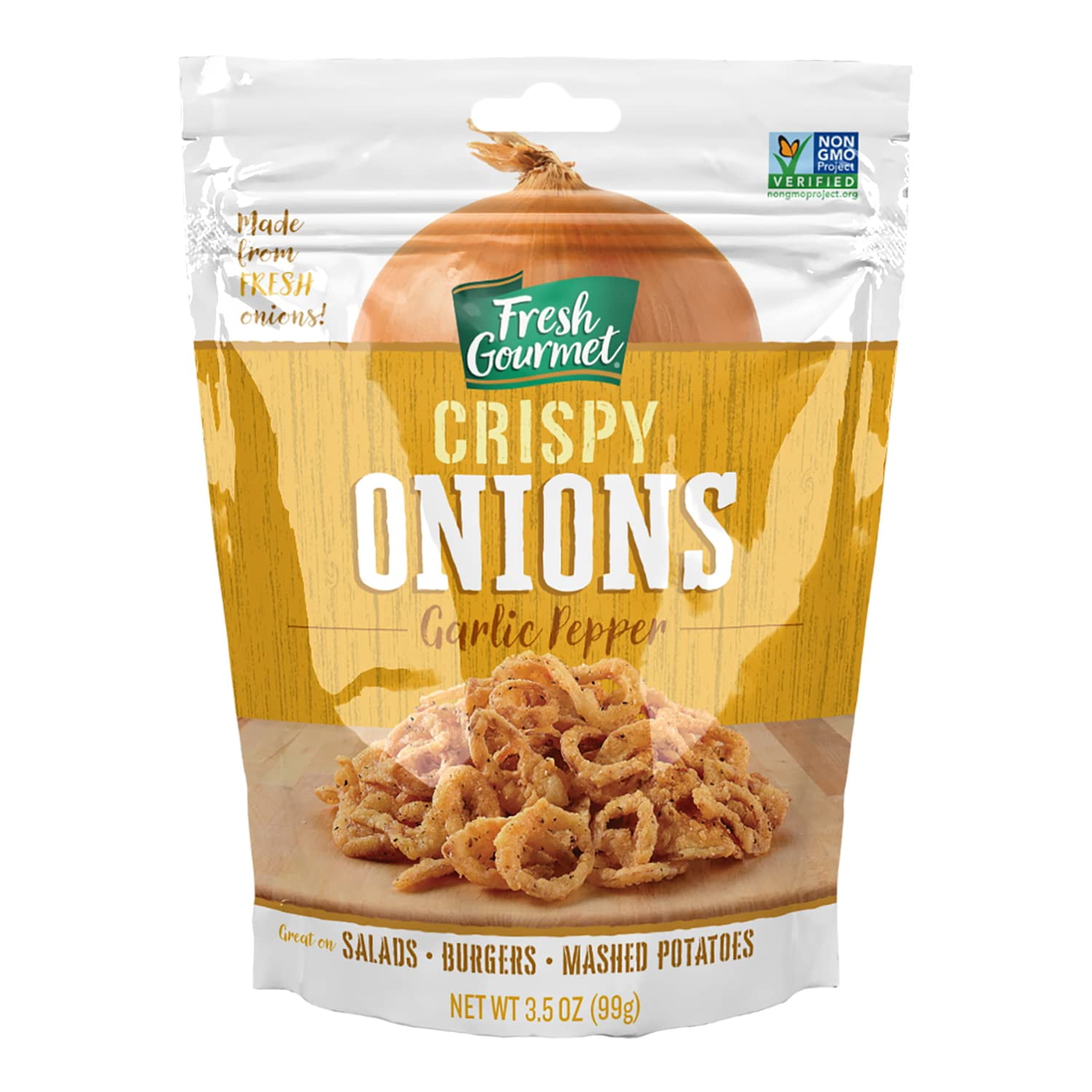 Fresh Gourmet Crispy Onion Garlic Pepper, 3.5 oz (Pack of 4)