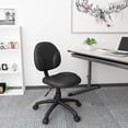 thumbnail image 2 of Scranton & Co Faux Leather Upholstered Wide Seat Office Swivel Chair in Black, 2 of 8