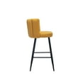 thumbnail image 3 of Guyou 30" Counter Height Bar Stool Set of 2, Modern Linen Upholstered Bar Stool with Channel Tufted Backrest and Metal Legs for Kitchen Island Bar Restaurant, Yellow, 3 of 13