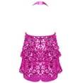 thumbnail image 2 of YONGHS Kids Girls Halter Shiny Ballet Leotard Dress Latin Tango Jazz Dancewear 4-16 Rose 6, 2 of 7