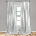 thumbnail image 5 of Ambesonne Abstract Curtains, Zig Zag Chevron Motif, Pair of 28"x95", Pale Grey White, 5 of 5