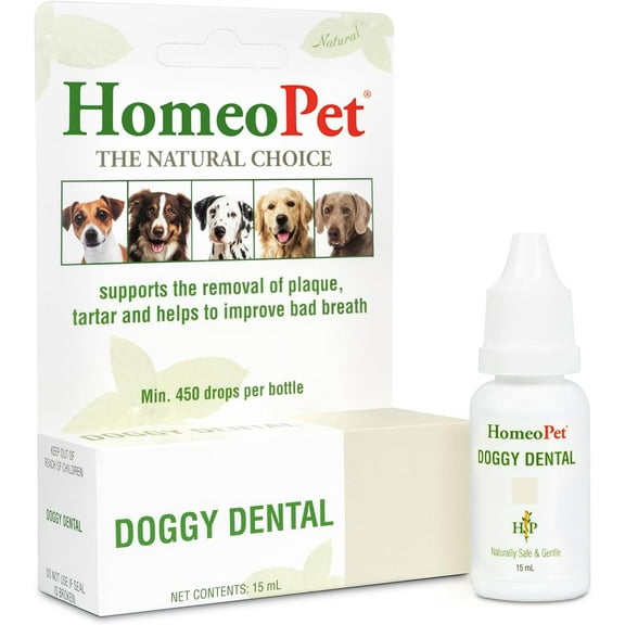 HomeoPet Doggy Dental Plaque Reducer Supplement for Dogs, 15-Milliliter Bottle
