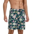 thumbnail image 2 of Kdxio Lilies Flowers Print Mens Sleep Shorts Bottoms Soft Comfy Pajama Wear Pants with Drawstring Pockets, 2 of 7