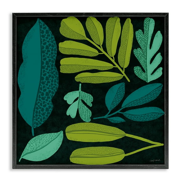 Stupell Industries Plant Toss Collage Plants & Flowers Painting Black Framed Art Print Wall Art, 12 x 12