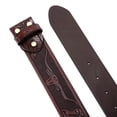 thumbnail image 3 of Classic Western Denim Design Leather Bull-head Design Snap Button Belt Men's Women-No Buckle, 3 of 3