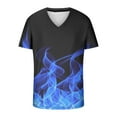 thumbnail image 4 of Patlollav Men T-Shirt Casual V-Neck Gradient Print Pullover Fitness Sports Short Sleeve Blouse, 4 of 4