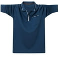 thumbnail image 4 of Aimik Hanes Up to 65% off Clearance Mens Casual Slim Fit Polo Shirt Tops Lightweight Longsleeve Basic Designed 1/4 Zip Shirts-Blue XXXXXL, 4 of 6