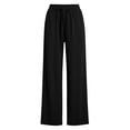 thumbnail image 7 of Yyeselk Womens Wide Leg Sun Protection Pants Lightweight Baggy Stretch High Waisted Slacks Drawstring Casual Joggers Trousers Black L, 7 of 7
