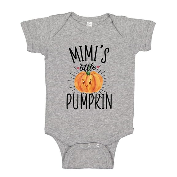 Mimi's Little Pumpkin Baby Bodysuit One Piece NB Athletic Heather