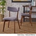 thumbnail image 3 of Abrielle Mid-Century Modern Fabric Dining Chairs with Natural Walnut Finished Rubberwood Frame, 2-Pcs Set, Dark Grey / Natural Walnut, 3 of 7
