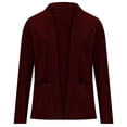 thumbnail image 4 of Dezsed Blazers for Women Business Casual Clearance Womens Casual Fashion Pocket Solid Color Shawl Suit Jacket Blazer Top Wine L, 4 of 6