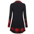 thumbnail image 4 of Uhndy Womens Casual T-Shirt Long Sleeve Button Cowl Neck Tunic Sweatshirt Winter Fall Plaid Long Tops Blouse Blackplaid M, 4 of 4